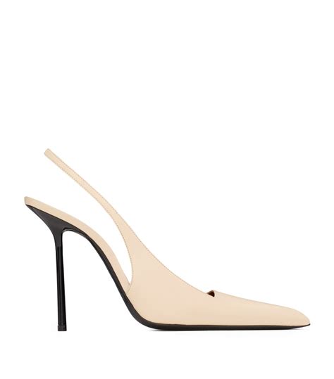 ysl white slingback|YSL slingback pumps.